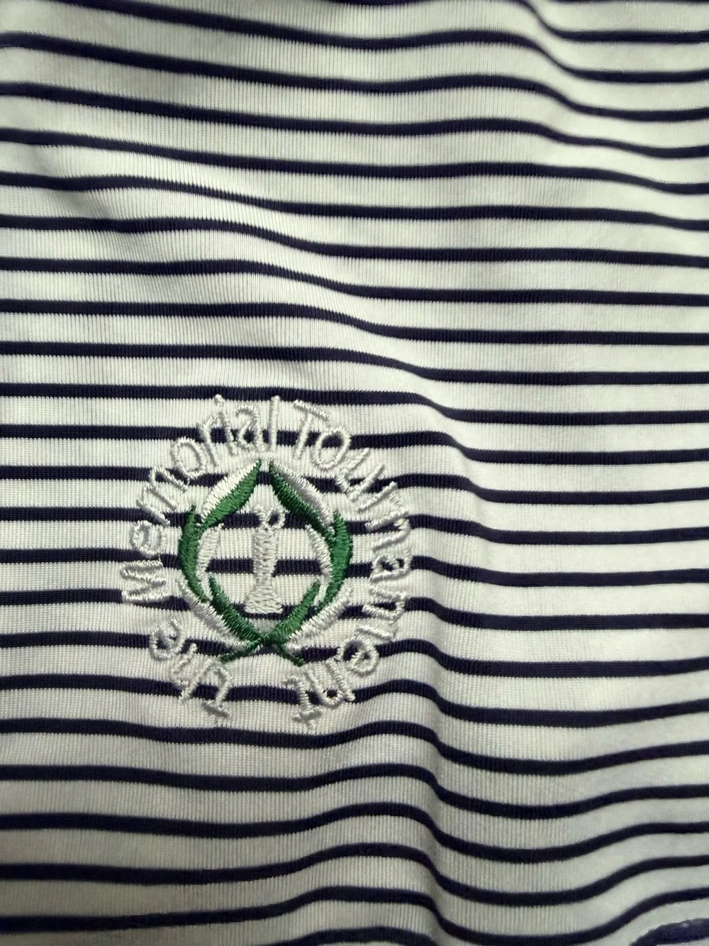 RLX RALPH LAUREN x THE MEMORIAL TOURNAMENT men’s golfpolo navy/white stripe sz m